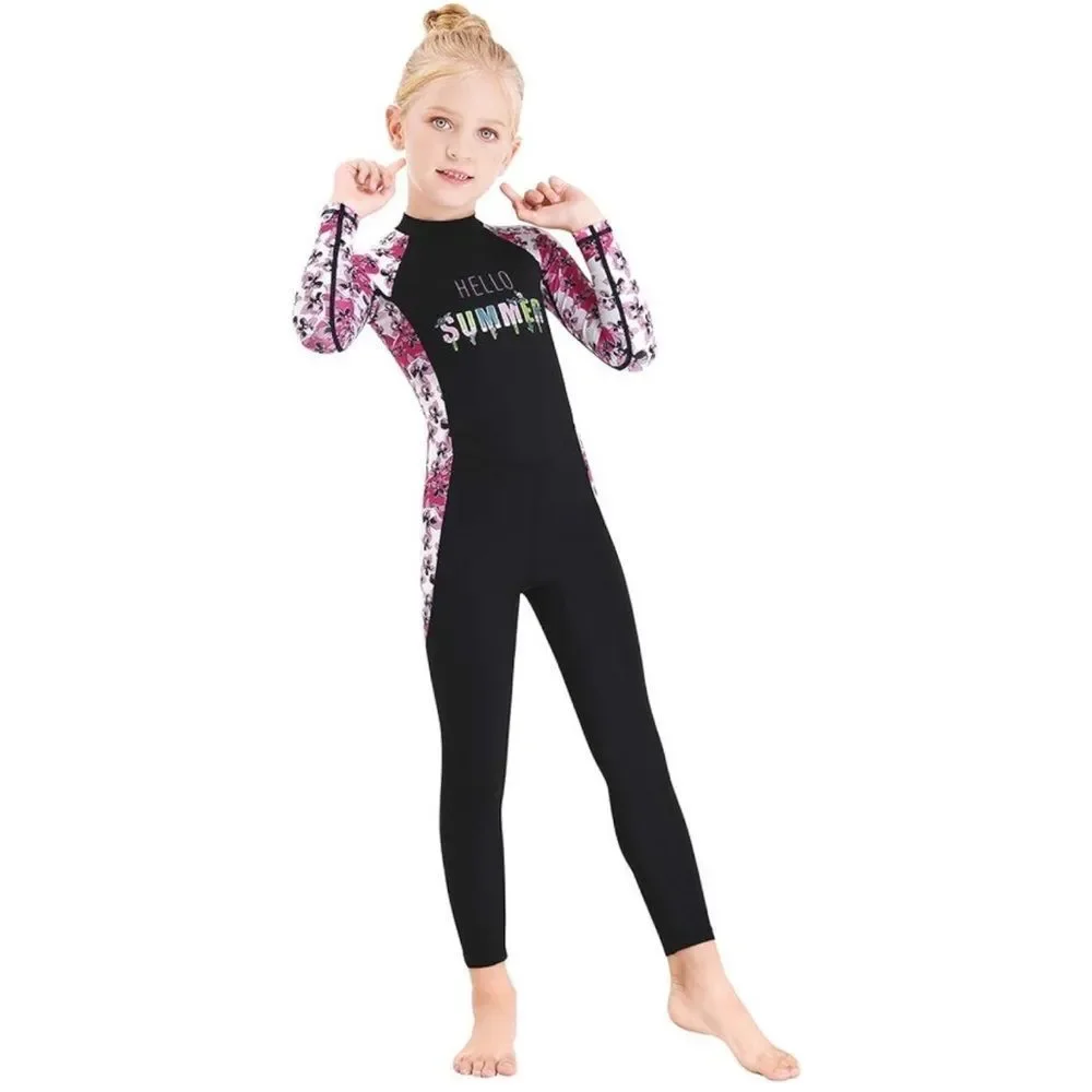 Girls Full Body Rash Guard Swimsuit - Picture 2 of 5